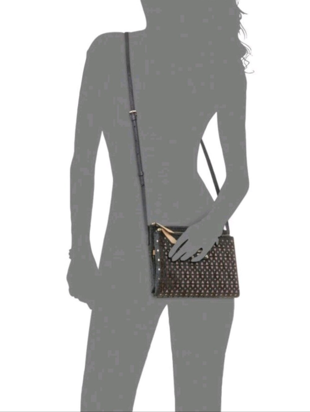 GUESS Crossbody Handbag in BLACK Lazercut- Mini NEW